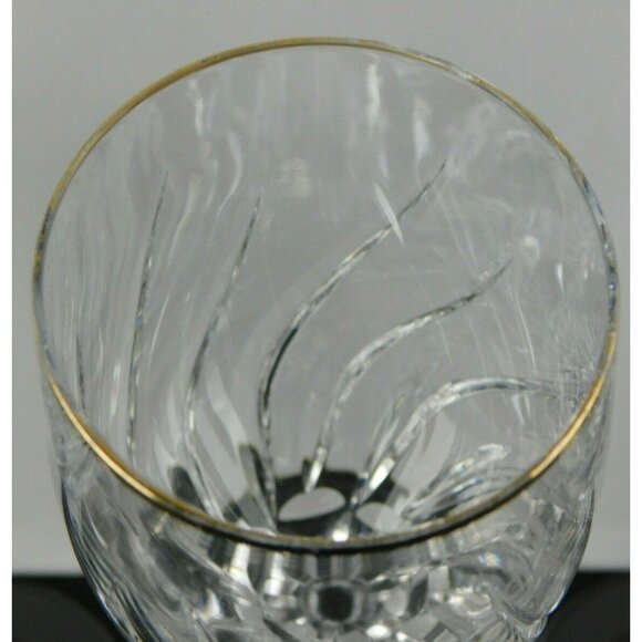 Mikasa Preview Gold Crystal Wine Goblets Set Of 4 Elegant Stemware Gold Trim - Picture 8 of 12